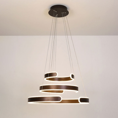 Minimalist Tiered Chandelier Lighting Metallic Living Room LED Pendant Light Fixture
