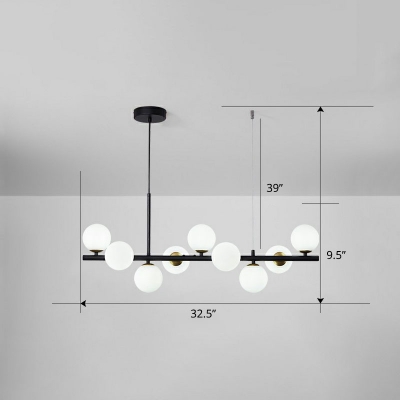 Sphere Shade LED Pendant Light Simplicity Glass Dining Room Hanging Island Light Fixture