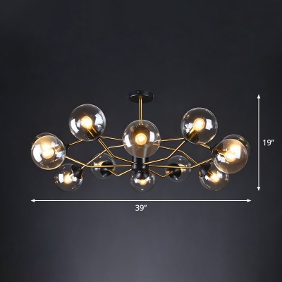 Blown Glass Ball LED Suspension Light Nordic Style Chandelier Light for Living Room
