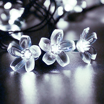 Cherry Blossom LED Fairy Light Modern Plastic White Solar String Lighting for Courtyard