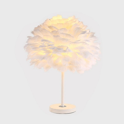 Floral Shaded Girls Bedside Table Light Feather Single Minimalistic Nightstand Lighting Ideas