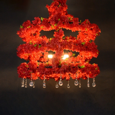Flower Chandelier Lighting Fixture Industrial Style Metal Suspension Light for Restaurant