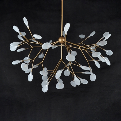 Leafage LED Chandelier Pendant Simplicity Acrylic Gold Finish Hanging Light Fixture