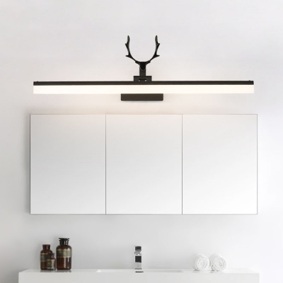 Linear LED Vanity Wall Light Minimalistic Metal Wall Mounted Lamp with Decorative Antler