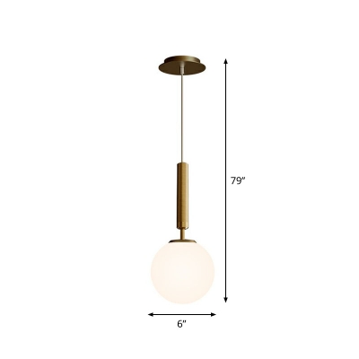 Mini Globe Glass Ceiling Pendant Minimalistic Single-Bulb Suspended Lighting Fixture