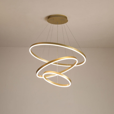 Modern Style Tiered Circle LED Suspension Light Acrylic Living Room Chandelier Light