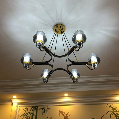 Mushroom Shaped Suspension Light Post-Modern Glass Dining Room Chandelier Lighting Fixture