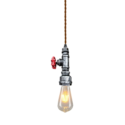 Pipe Kitchen Down Lighting Pendant Industrial-Style Metal Single-Bulb Hanging Light