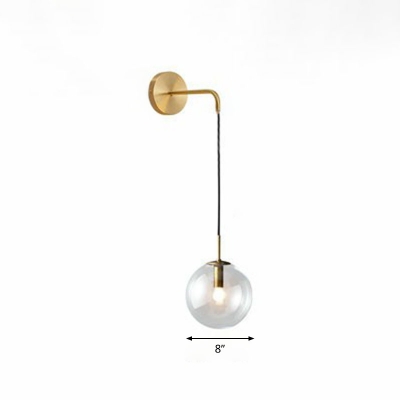 Ball Glass Wall Hanging Light Minimalistic 1 Head Wall Mounted Reading Light for Bedroom