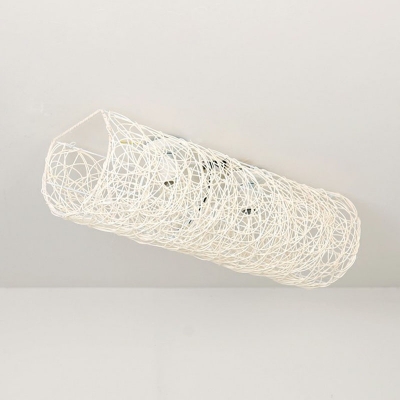 Cylinder Corridor Flushmount Ceiling Lamp Bamboo Minimalistic Flush-Mount Light Fixture