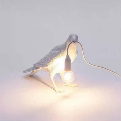 Decorative Bird Statuette Small Night Light Resin Single Bedroom Table Light Kit