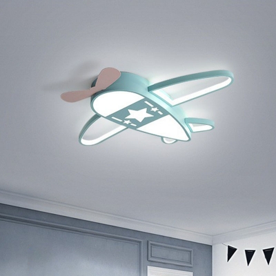 Plane Bedroom Flush Mount Ceiling Light Acrylic LED Cartoon Flush Mount Lighting Fixture