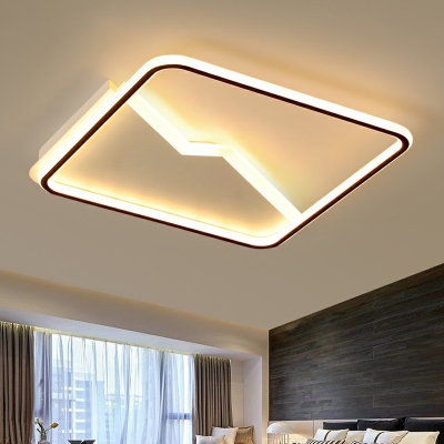 Simplicity LED Ceiling Flush Light Square Shaped Flush Mount Fixture with Acrylic Shade