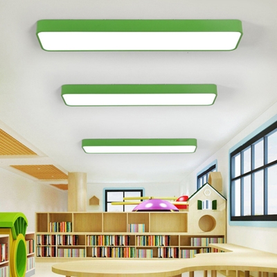 Simplicity Rectangle LED Flush Mount Acrylic Kindergarten Flushmount Ceiling Light