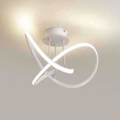 Twist Aluminum Flush Light Minimalistic Semi Flush Mounted Ceiling LED Light for Bedroom