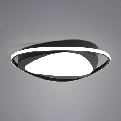 Acrylic Triangular Flush Light Modern Style Black LED Flush Ceiling Light Fixture