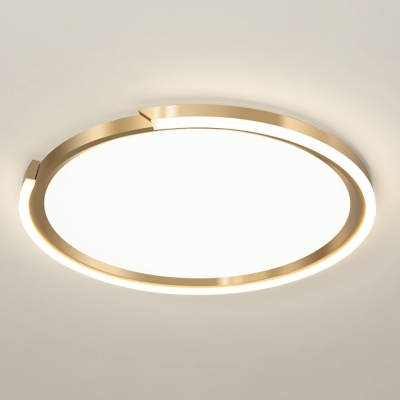 Aluminum Circular LED Flush Mount Modern Gold Flushmount Ceiling Light for Bedroom
