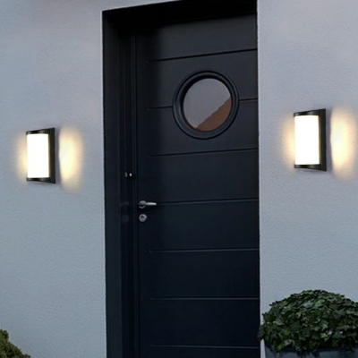 Black Geometric Shaped Wall Lighting Minimalism Acrylic LED Sconce Fixture for Garden