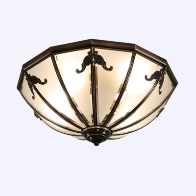 Classic Bowl Shaped Flush Mount Lighting Opaque Glass Ceiling Mount Light Fixture for Dining Room