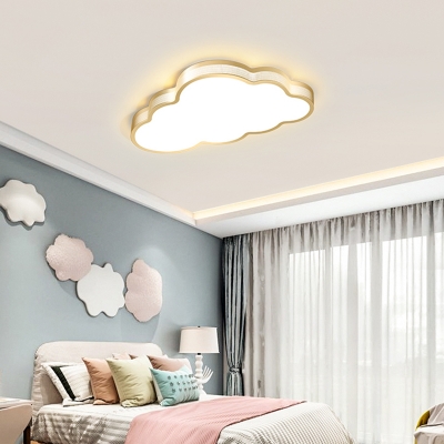 Cloud Shade Kids Bedroom Flush Mount Lighting Metal Minimalist LED Flush Mount Fixture