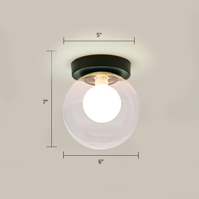 Glass Globe Flushmount Ceiling Lamp Simplicity 1-Light Flush Mount Light Fixture for Aisle