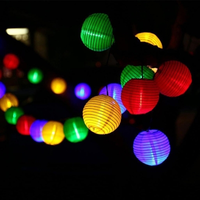 Modern Lantern LED Festive Fairy Light Plastic Courtyard Solar Powered String Lighting
