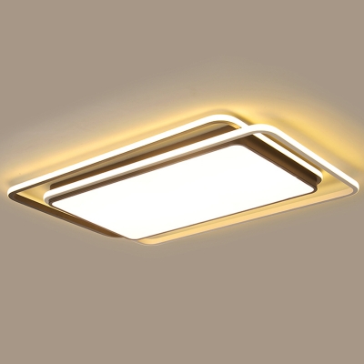 Nordic Rectangular LED Flush Mount Acrylic Living Room Flushmount Ceiling Lighting