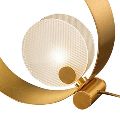 Post-Modern Ring Shape Table Light Aluminum Bedroom LED Nightstand Lighting in Gold