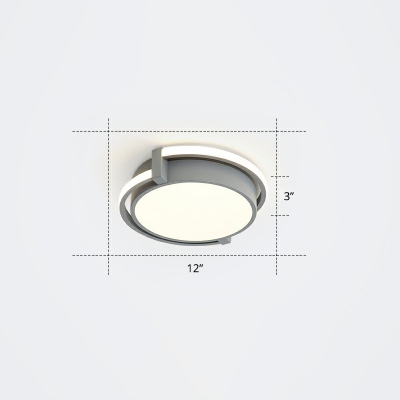 Round Aisle Ceiling Flush Light Acrylic Minimalist LED Flush-Mount Light Fixture