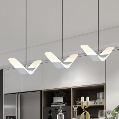Sea Gull LED Multi-Light Pendant Simplicity Acrylic 3-Head Dining Room Ceiling Light