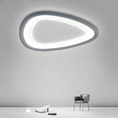 Acrylic Triangular LED Ceiling Fixture Nordic Dark Grey Flush Mount Light for Bedroom