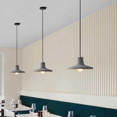 Concrete Geometric Ceiling Pendant Light Nordic 1-Light Dining Room Down Lighting in Grey