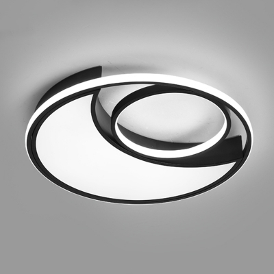 Crescent Acrylic Flush Mount Lighting Minimalist Black and White LED Flush Mount Fixture