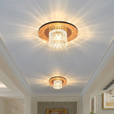 Cylindrical Corridor Flush Mount Spotlight Crystal Modernist LED Ceiling Light Fixture