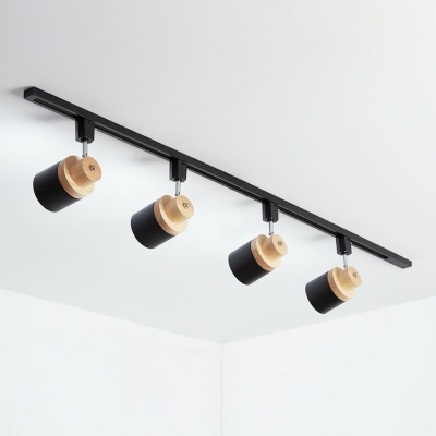 Flashlight-Like Living Room Semi Flush Ceiling Spotlight Iron Simplicity LED Track Light Fixture