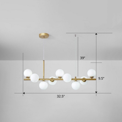 Sphere Shade LED Pendant Light Simplicity Glass Dining Room Hanging Island Light Fixture