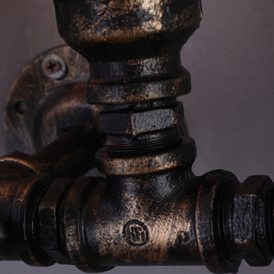 3-Head Trident Wall Lighting Steampunk Bronze Wrought Iron Wall Mounted Light Fixture