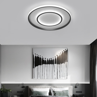 Acrylic Geometric Flush Light Modern Style Black LED Flush Mount Fixture for Living Room
