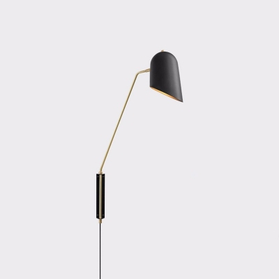 Bias-Cut Shade Reading Wall Light Postmodern 1-Light Wall Mounted Lamp with Swing Arm