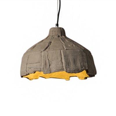 Cement Grey Pendulum Light Geometric Shape 1 Bulb Loft Style Ceiling Pendant Light
