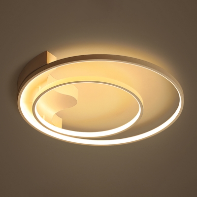Circular Acrylic LED Flush Mount Light Simplicity White Flush Mount Ceiling Light