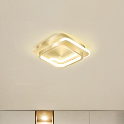 Geometric LED Ceiling Flush Light Modern Metal Foyer Small Flush Mounted Light Fixture