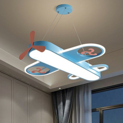 Plane Kids Bedroom LED Hanging Light Acrylic Minimalistic Chandelier Pendant Light