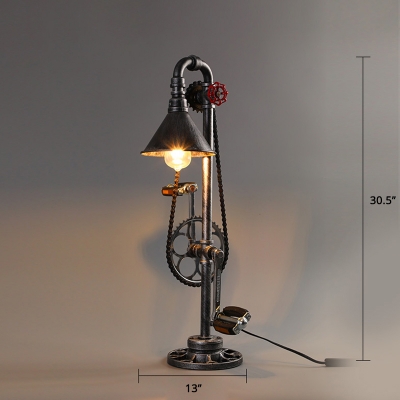 Single Bulb Table Lighting Industrial, Industrial Night Table Lamps