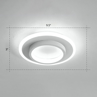 Small Aisle LED Ceiling Lamp Acrylic Minimalistic Flush Mount Light Fixture with Recessed Acrylic Diffuser
