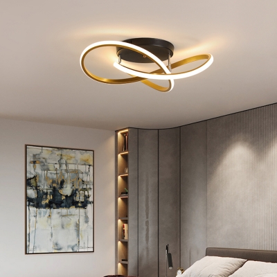 Twist Semi Mount Lighting Artistic Acrylic Bedroom LED Flush Mount Ceiling Fixture
