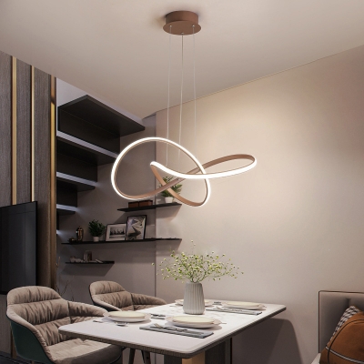 Twisting Acrylic Pendant Lamp Simplicity LED Ceiling Chandelier Light for Restaurant