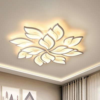 Acrylic Wing Shaped Ceiling Flush Light Nordic LED White Semi Flush Mount Light Fixture