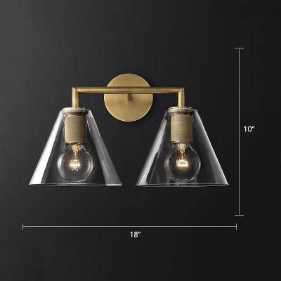 Conical Glass Sconce Lighting Fixture Nordic Style Wall Mounted Light for Bedroom