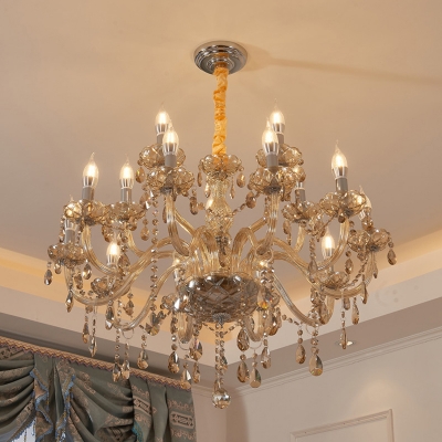 Crystal Candelabra Chandelier Victorian Luxurious Bedroom Suspension Light Fixture